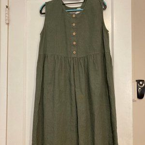 Not Perfect Linen Mama Dress, Linen Dress, Sage Green